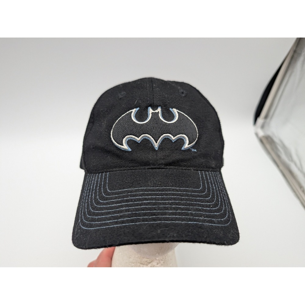 Warner Bros Studio Store Batman Baseball Cap Black Embroidered Bat Logo Hat